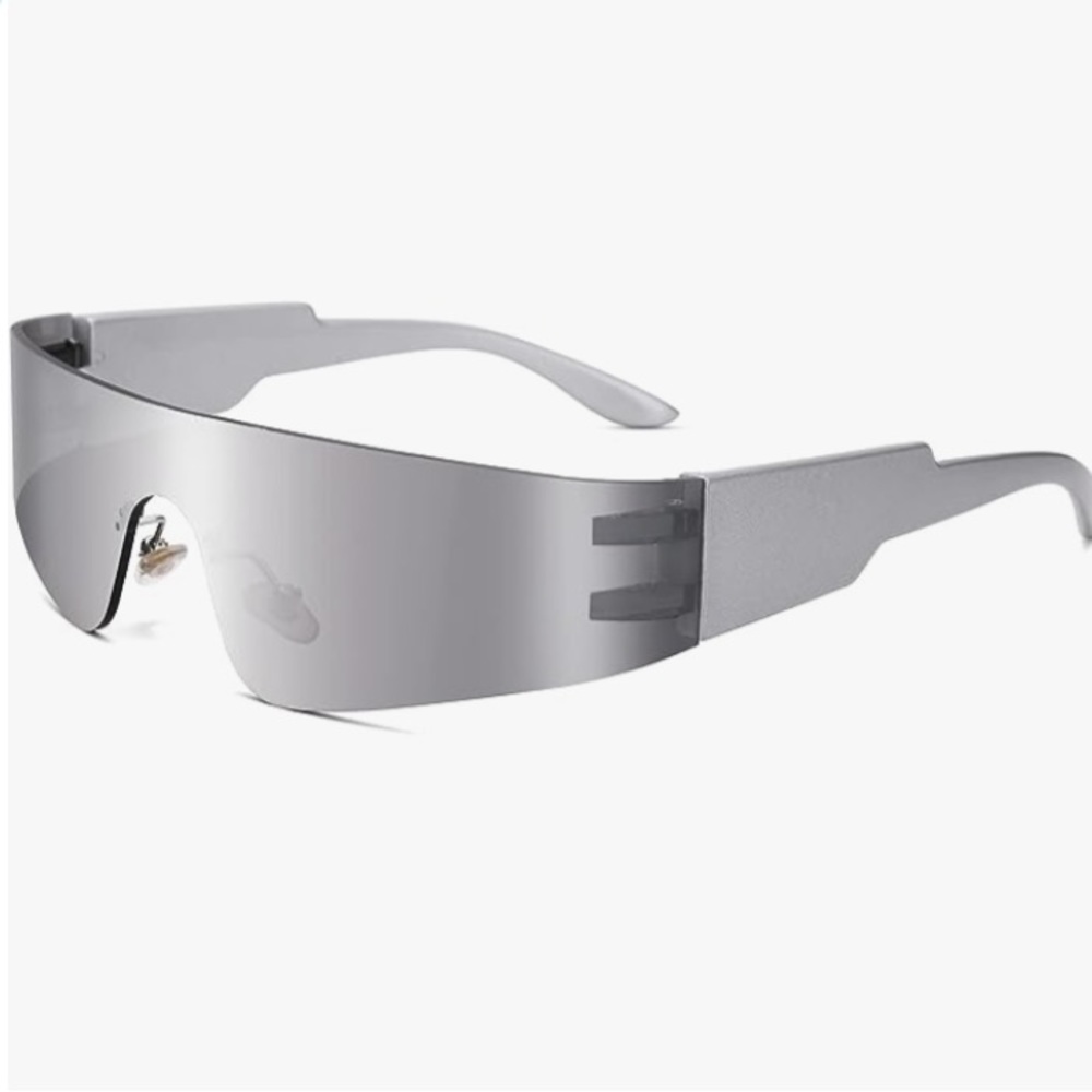 Silver futuristic sunglasses